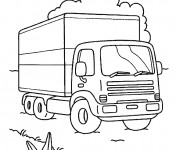 Coloriage et dessins gratuit Camion pour transport de marchandises à imprimer