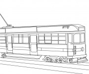 Coloriage Tramway stylisé