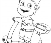 Coloriage et dessins gratuit Petit Garçon sur Scooter jouet à imprimer