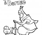 Coloriage Trottinette Corneil et Bernie